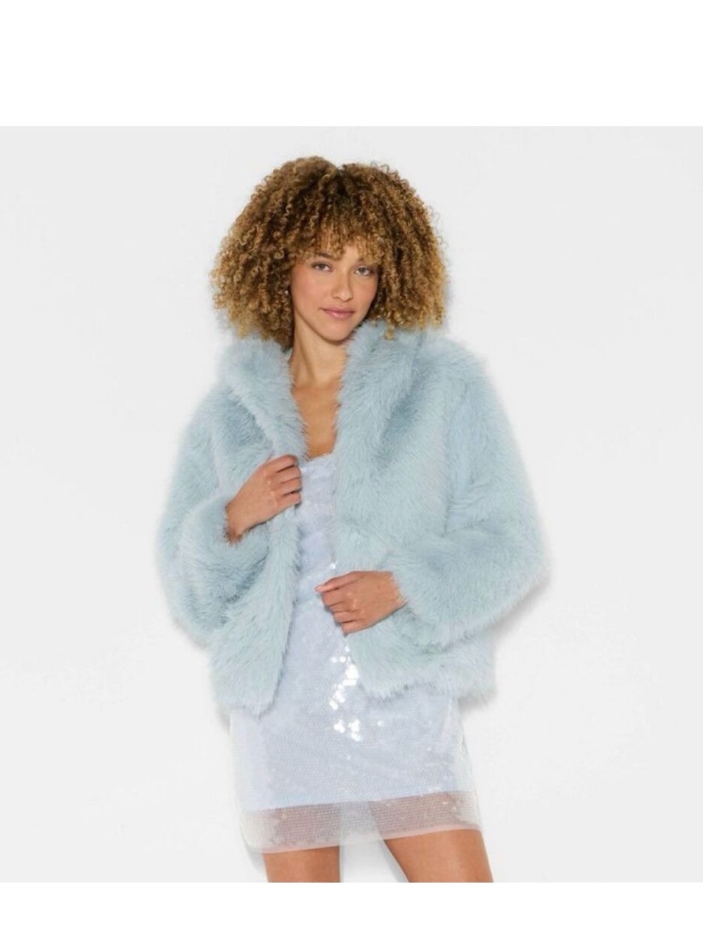 wild fable Light Blue Faux Fur Teddy Jacket